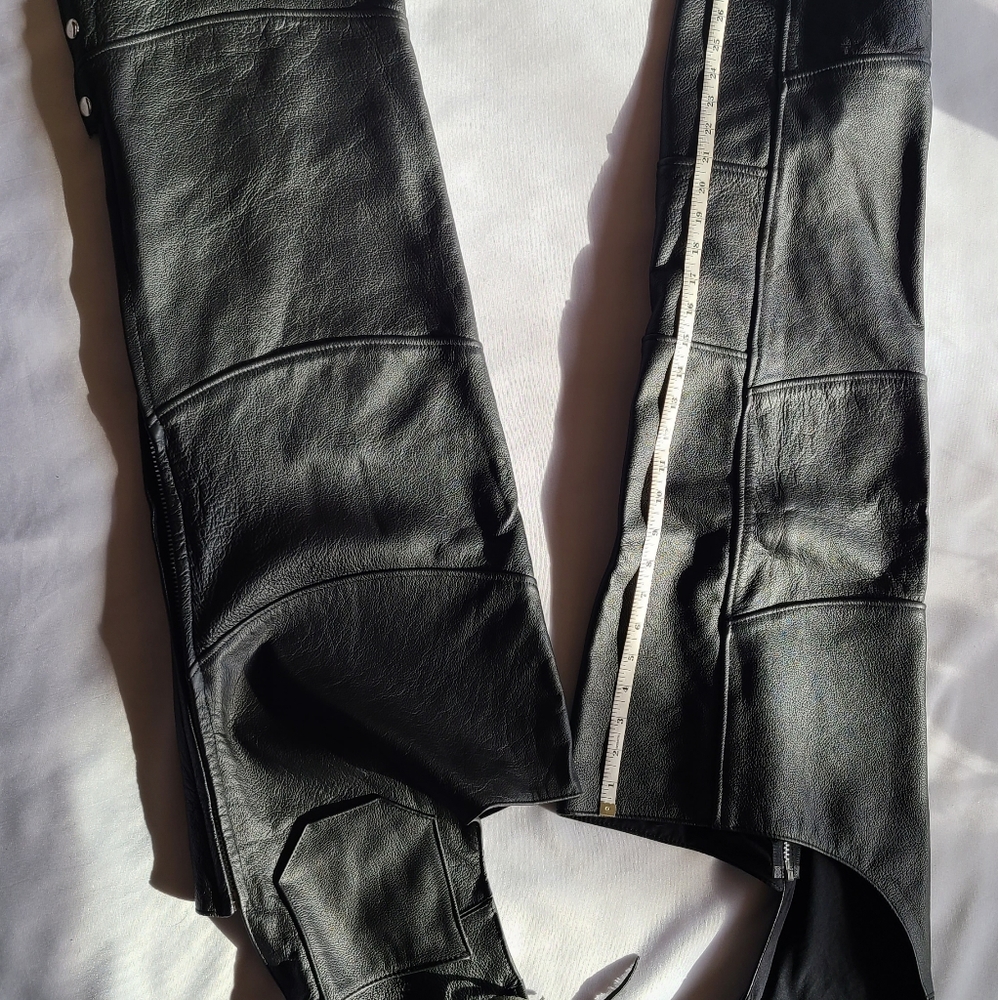 Motorcycle Chaps Leather 36 to 40 Waist w/ 33" inseam